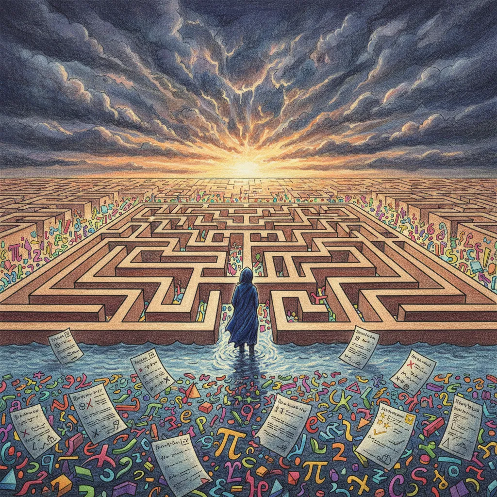 作品《數學迷宮與思索的迴響之音共舞》的圖片