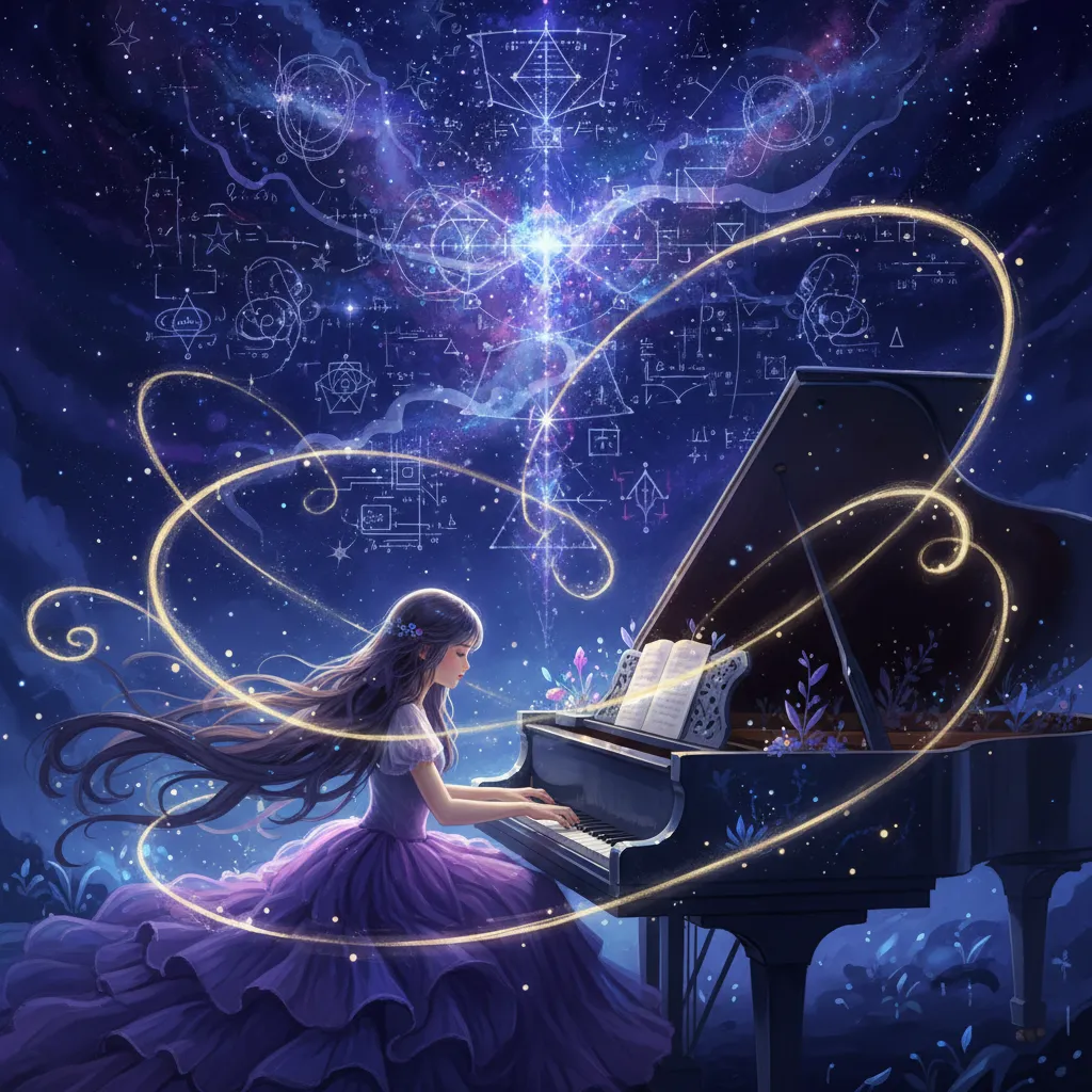 作品《琴鍵上的方程式：餘數與弧光》的圖片